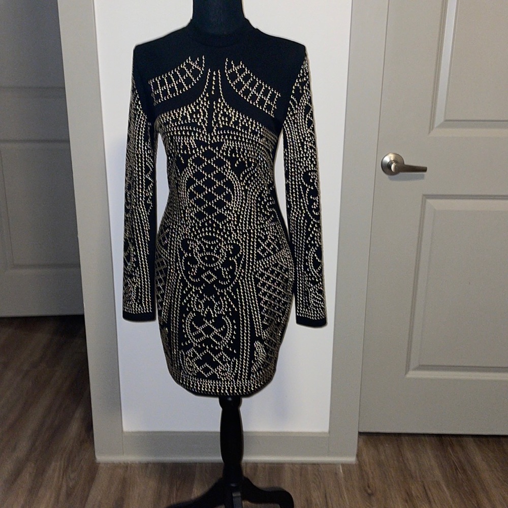 Silver studded bodycon dress